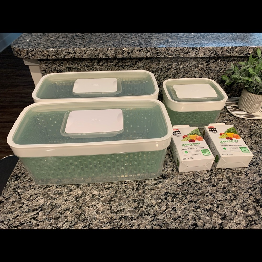 OXO Good Grips Produce Keepers and refills